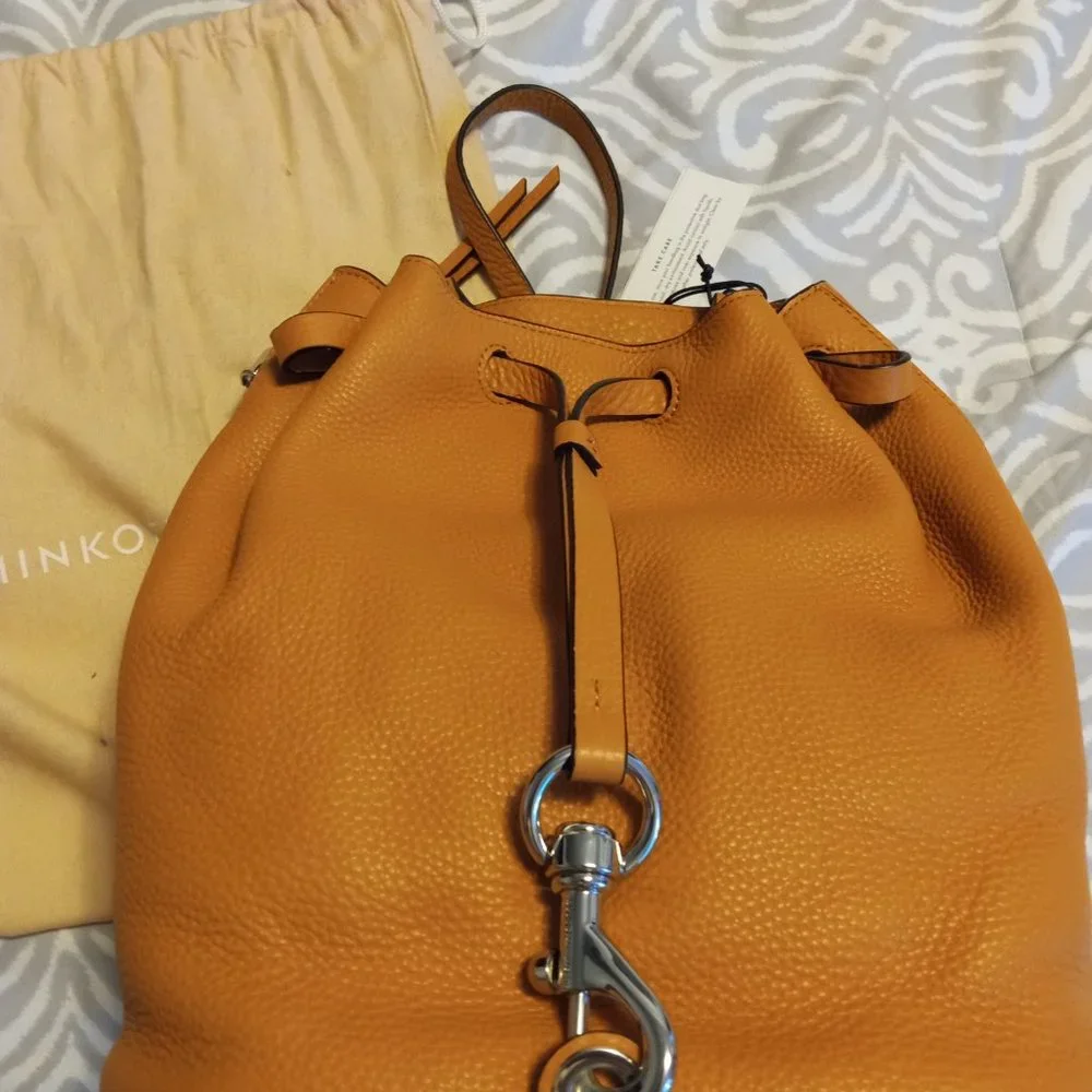 Rebecca Minkoff Brown Leather Drawstring Backpack
